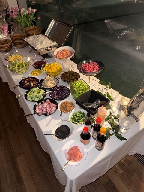 Buffet généreux pour un walking dinner